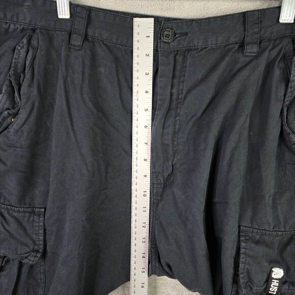 Mens Hustle Gang Black Cargo Shorts 100% Cotton 11" Inseam Size 42 - Picture 5 of 10